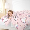thumbnail image 3 of Manfei Rainbow Unicorn Full Size Comforter Sets,Kawaii Cloud Bedding Comforter Set,Pink,Pink Reversible,3 Pieces,1 Comforter and 2 Pillowcases, 3 of 7