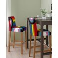 thumbnail image 2 of Modern Geometric Bar Stool Covers Set of 2, Abstract Colorful Striped Stretch Washable Bar Chair Covers with Backs, Removable Pub Counter Height Chair Cover for Kitchen Dining Room Cafe, 2 of 7