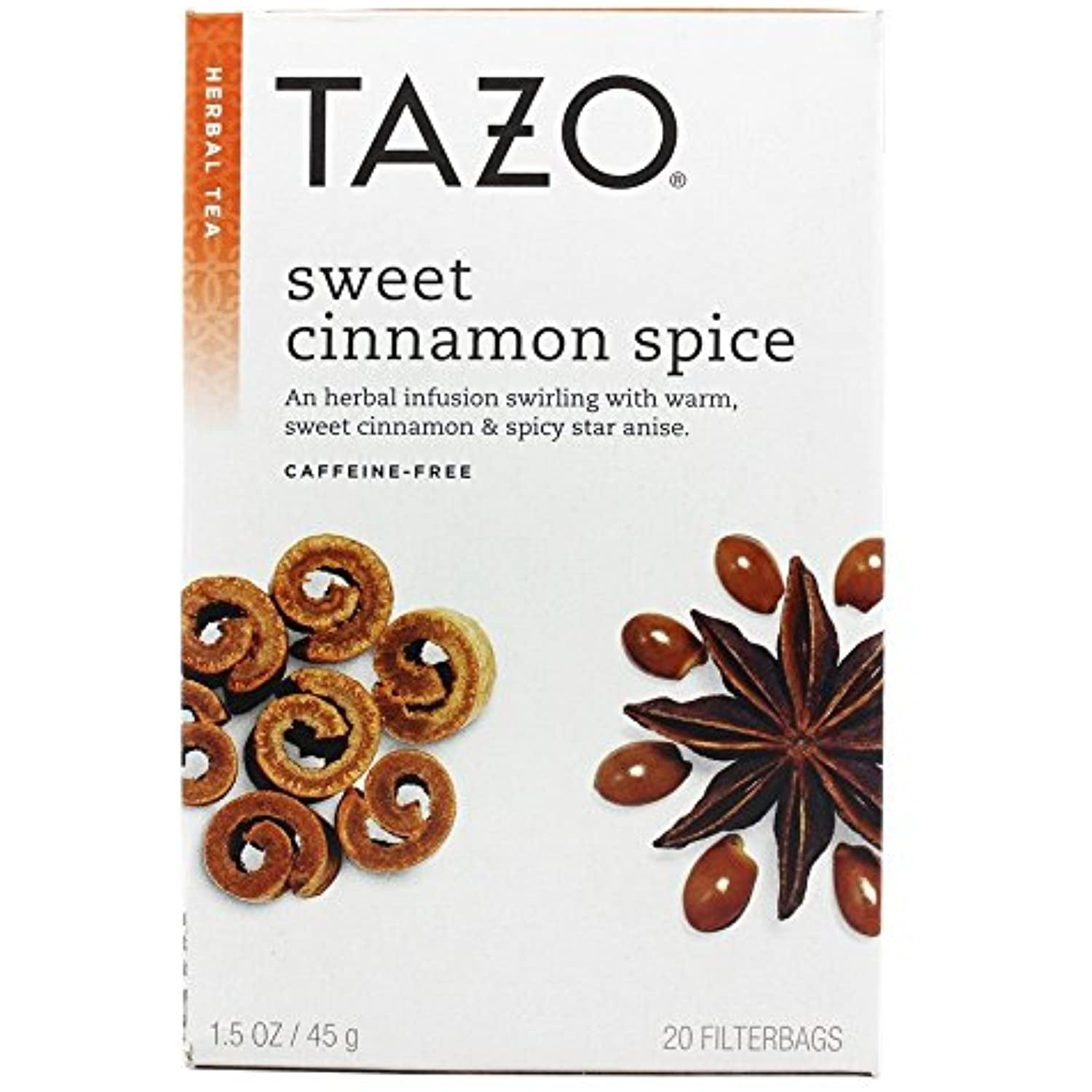 Tazo Teas, Sweet Cinnamon Spice,Herbal Infusion,Caffeine Free,20