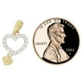 thumbnail image 3 of 14k Yellow Gold White Rhodium, Mini Modern Hearts Pendant Love Charm Created CZ Crystals 10mm, 3 of 6