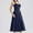 Blue, variant on Dpytoraw Women's Casual Fashion Slim Fit Long Dress With Lace Dress Women’s Sustainable Organic Cotton Dresses