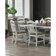 thumbnail image 5 of Antique White Set of 6pc Dining Chairs Ladder Back Design Classic Side Chairs Upholstered Cushion Seat, 5 of 7