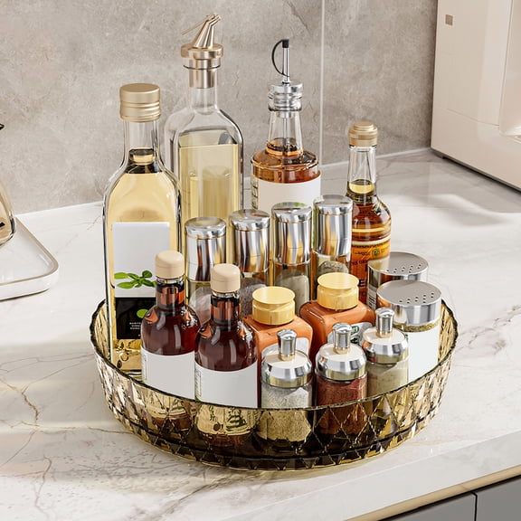 YOTQUSKI Lazy Susan Turntable,8“ Lazy Susan Organizer, 360 Rotating Spice Rack Turntable for Kitchen Home Cabinet Storage & Table Top Display, Refrigerator Organize