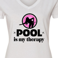 thumbnail image 4 of Inktastic Pool is My Therapy Billiards Player Women's V-Neck T-Shirt, 4 of 5