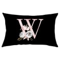 thumbnail image 2 of Fiudx Funda de Almohada Floral, Elegante Diseño Del Alfabeto Inglés, Suave Poliéster Color Melocotón, Ideal para Sofá Cama, Sillón, Aspecto Acogedor y Moderno, Tamaño 50 X 30 Cm, Ideal Como Regalo., 2 of 2