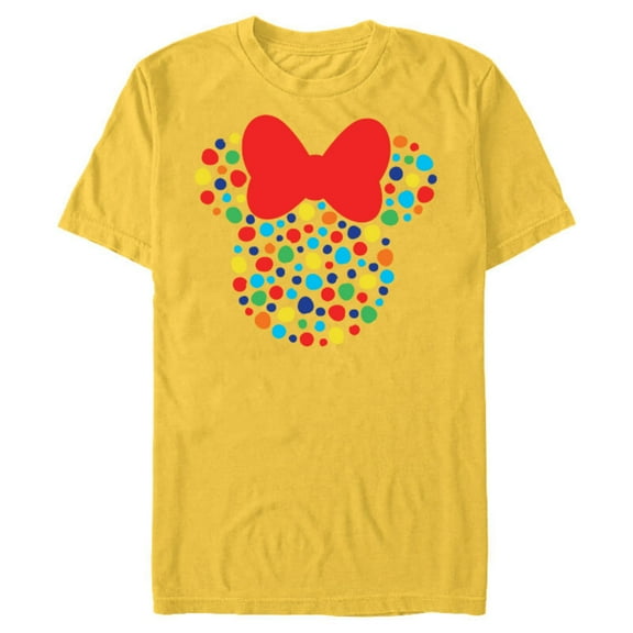 Disney Minnie Mouse Polka Dot Rainbow - Short Sleeve Blended T-Shirt for Adults- Customized-Yellow