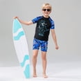 thumbnail image 3 of Gerichy Boys Swim Set, 2T 3T 4T 5T Swimsuit Boys Children's Split Swimsuit Long Sleeve Sunscreen Boys' Swimsuit Set Cartoon Hot Spring Beach Primary Middle And Large Children's Student Swimsuit, 3 of 7