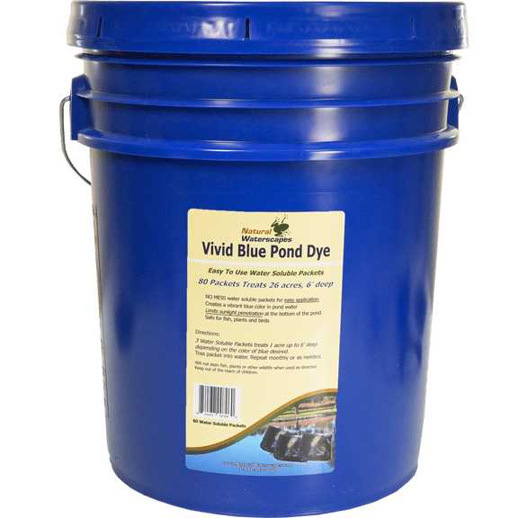 Natural Waterscapes Vivid Blue Pond Dye Packets- 80 water soluble packets