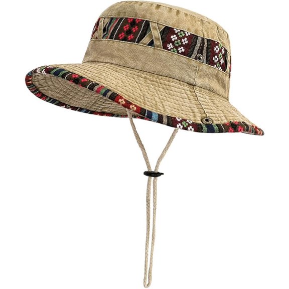 Sun Hats for Men Women Bucket Hat UPF 50 Boonie Hat Foldable UV Protection Cotton Hat for Hiking Beach Fishing Summer Safari