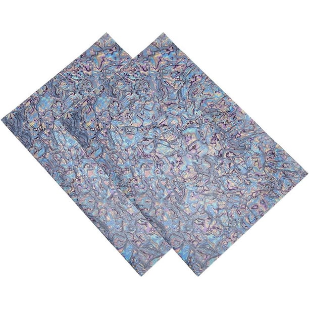 2 pegatinas de concha de abulón de 11,8 x 7,87 pulgadas, láminas de chapa de abulón, pegatinas de PVC de color azul pizarra mediano, pegatinas de conchas de imitación