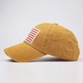 thumbnail image 4 of Womens and Mens USA Flag Embroidery Baseball Cap, Washed Vintage Cotton Unisex Dad Hat, Adjustable Casual American Flag Embroidered Cap for Daily Wear Outdoor Activities and Beach Vacation Gold, 4 of 8
