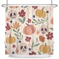 thumbnail image 3 of Tchckioa Halloween Beige Cute Waterproof Shower Curtain,72x84 Hooks Bath Curtain for Bathtub Decor, 3 of 8