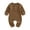 Dark Brown, variant on Unisex Newborn Baby Boy Girl Ribbed Romper 3M 6M 12M 18M Solid Color Knit Jumpsuit Infant Fall Winter One-Piece Outfit