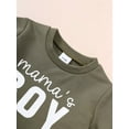 thumbnail image 3 of Newborn Baby Boy Green "Mama's Boy" Letter Short Sleeved+Shorts Cotton Hoodie Set 2PCs for Four Seasons Infant Outfits, 3 of 5