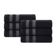 thumbnail image 2 of BNM Zero Twist Ribbed Cotton Hand Towel Set of 6, Black, 2 of 11