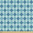 thumbnail image 2 of Ambesonne Abstract Fabric by the Yard Upholstery, Checkered Inspired Design, 2 Yards, Blue and Dark Turquoise, 2 of 5