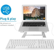 Macally White 104 Key Full Size USB Keyboard with Number Pad and Shortcut Keys for Mac