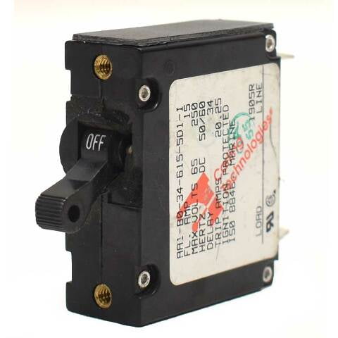 Carling Boat 15A Breaker Switch AA1-B0-34-615-5D1-I | Four Winns Black