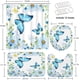thumbnail image 2 of Juego de cortina de ducha con diseño de rosas rosas, tapa de inodoro y alfombrillas antideslizantes, 4 piezas de cortina de ducha con diseño de mariposas y flores de primavera para baño, juego de, 2 of 7