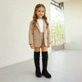 thumbnail image 4 of PFWOWB Girls Slouchy Knee-High Boots Faux Suede Pull-On Tall Boots with Low Block Heel (Black,3.5), 4 of 4