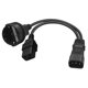 thumbnail image 1 of Cable adaptador IEC320-C14 macho a IEC320-C19+EU4.8mm hembra, divisor en Y, línea de alimentación, 1 of 5