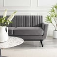 thumbnail image 6 of Modway Engage Channel Tufted Performance Velvet Loveseat in Gray, 6 of 7