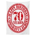 thumbnail image 3 of Ambesonne 70th Birthday Tablecloth Rectangular Table Cover, 70 Years Old Congrats, 52"x70", White Red, 3 of 4