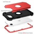 thumbnail image 2 of Mantto Compatible with iPhone 16e Case, 3 Layer Hybrid Hard PC Soft Silicone Heavy Duty Shockproof Bumper Protective Phone Case Cover for iPhone 16e, Red, 2 of 7