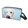thumbnail image 2 of Goofa Puppy Licks Nose Printed Toiletry Bag with Handle,Large Capacity Travel Makeup Cosmetic Bag for Women, Carry on Airport Airline Compliant Bag, 2 of 9
