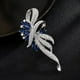 thumbnail image 2 of Broche de cristal elegante estilo vintage broche de flores para mujeres, niñas, broche de diamantes de imitación de cristal azul para mujeres, 2 of 5