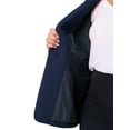 thumbnail image 6 of Agnes Orinda Women's Plus Size Blazer Button Down Collarless Long Sleeve Business Casual Jacket with Pockets 1X Navy Blue, 6 of 7