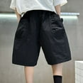 thumbnail image 2 of Eltusu Boys Cargo Shorts, Multi-Pockets Elastic Waistband Sports Knee Length Summer Shorts Black Size 11-12 T, 2 of 3