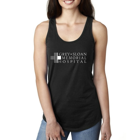 Grey Sloan Grey's Anatomy Pop Ladies Racerback Tank Top, Black, Small