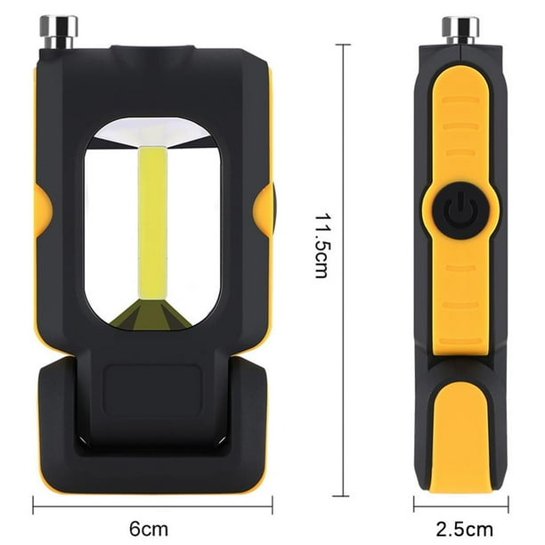 Imán De Luz De Trabajo Led Cob Portátil, 3 Modos, Luz De Trabajo Led Alimentada Por Batería Aaa, Mini Linterna, Lámpara Con Herramienta De Recogida Speravity HA022811-00