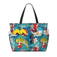 thumbnail image 1 of Wukai Japanese Koi Print Zipper Bag,large Beach Tote Bag,Waterproof Sandproof Bag,Grocery and Picnic Tote Travel Bag, 1 of 7