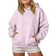 thumbnail image 6 of UngA Womens Oversized Hoodie Pullover Sweatshirt Long Sleeve Hoodies Kangaroo Pocket Fleece Basic Sweater Hoodie Women (Pink,3XL), 6 of 6