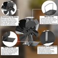 thumbnail image 2 of Ventilador de estufa de aluminio de 6 aspas alimentado por calor para estufa de leña, 2 of 7