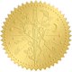 thumbnail image 1 of Sellos adhesivos redondos de 2 pulgadas con relieve dorado para sobres, 100 unidades., 1 of 7