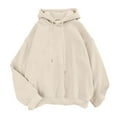 thumbnail image 1 of Gibobby Sudadera en Ligero y calientito Sudaderas con capucha para mujer Beige XXL, 1 of 4