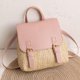 thumbnail image 1 of Mochila de paja Vintage para mujer, bolso de hombro versátil, tejido de paja, de cuero PU, elegante, de diseñador de lujo, pequeña, 2023 Fivean unisex, 1 of 2