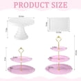 thumbnail image 2 of 12 Pcs Dessert Table Display Stand Set Include 5 Cupcake Stand Holder Tier Tower 1 Cake Holder 6 Serving Tray Combo for Party Birthday Baby Shower Wedding(Pink, Green, White), 2 of 7