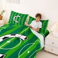 thumbnail image 3 of Erosebridal Modern Soccer Court Pattern Kids Bed Sheets,Letter C Monogrammed King Sheets For Boys Teens 4 Pieces, 3 of 6