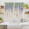 thumbnail image 2 of Wisteria Kitchen Curtains Window Panels, Purple Flowers Leaves Butterflies Plants Spring Beige Insulated Window Treatment Curtain, Grommet Curtains for Bedroom/Living Room/Bathroom, 2 Piece 52"Wx63"L, 2 of 8