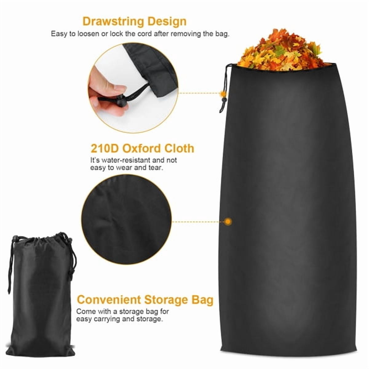 AsterOutdoor Lawn Tractor Leaf Bag Oxford Cloth 54 Cubic Foot Capacity 112-inch Opening Ride-On Mower Collection Bag 2 Pack