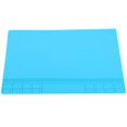 thumbnail image 1 of Alfombrilla de reparación de silicona magnética resistente al calor, almohadilla de herramientas para estación de soldadura de teléfono y computadora, 350x250x4mm, azul claro, 1 of 10