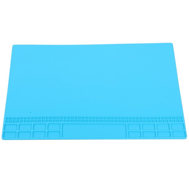 Alfombrilla de reparación de silicona magnética resistente al calor, almohadilla de herramientas para estación de soldadura de teléfono y computadora, 350x250x4mm, azul claro