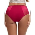 thumbnail image 2 of Unique Bargains Women's Lace Mid-Waisted Full Coverage Briefs M Wine Red, 2 of 6