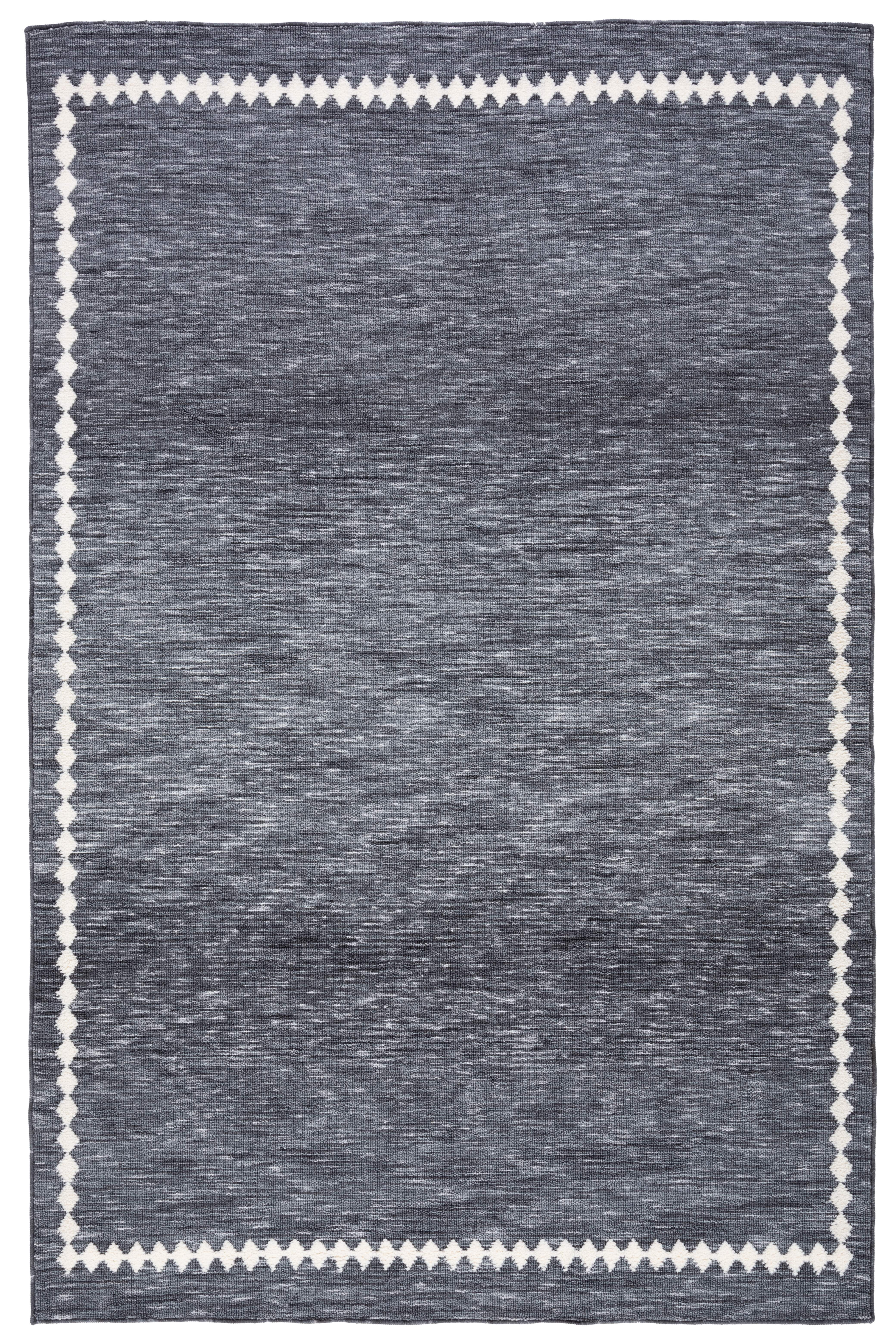 Safavieh Easy Care Emmet Bordered Polyester Machine Washable Area Rug, Gray/Ivory, 5' x 8'