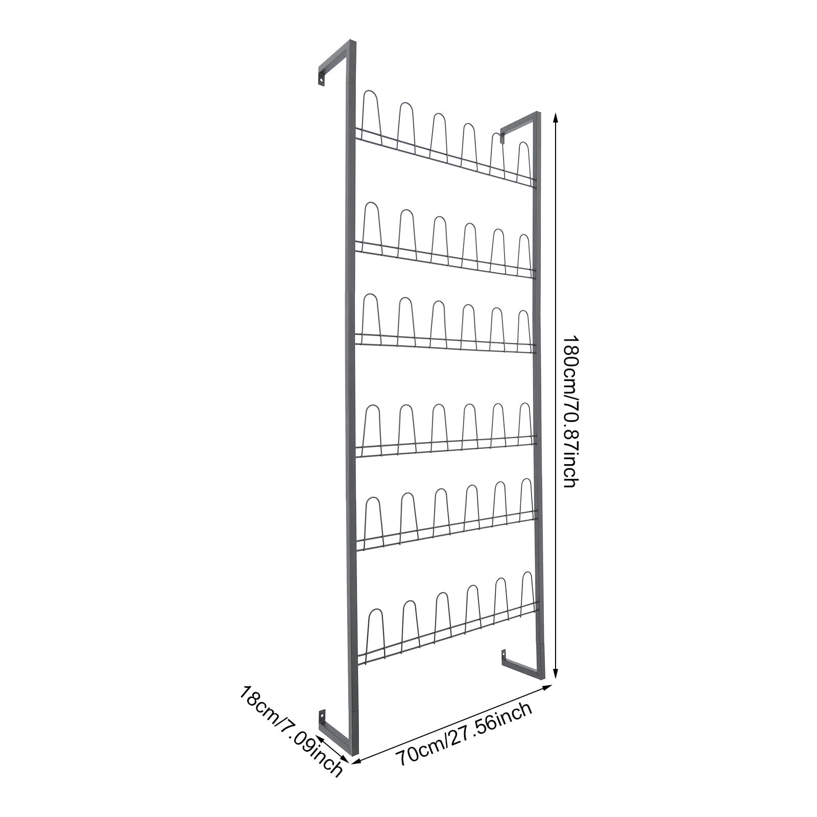 PEAKORA18 Pairs Wall Mounted Shoe Rack Wall Hanging Shoes Organizer Storage Stand Rack