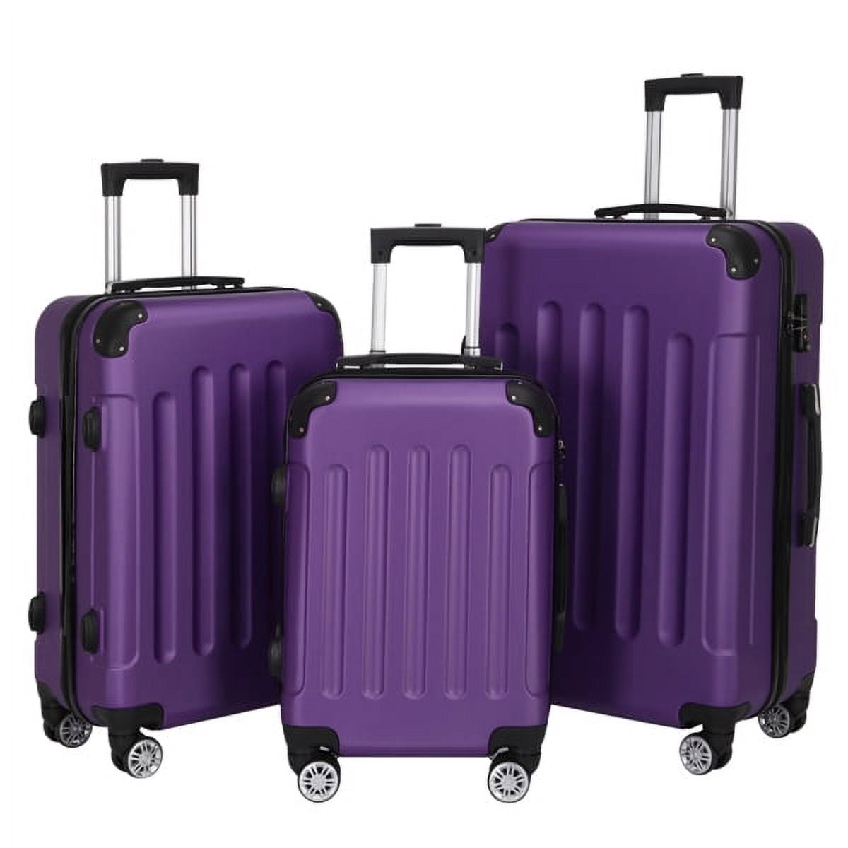 3-in-1 Purple ABS Trolley Case – Expandable 20"/24"/28" Lightweight Luggage Set, Dirt-Resistant, Family-Friendly Travel Suitcase with Reinforced Handles